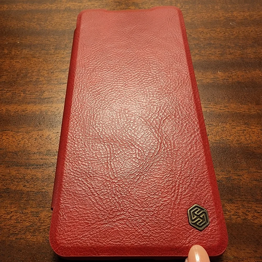 Samsung Galaxy S21 Ultra Nillkin TPU Leather Wallet Folio Phone Slim Case Red